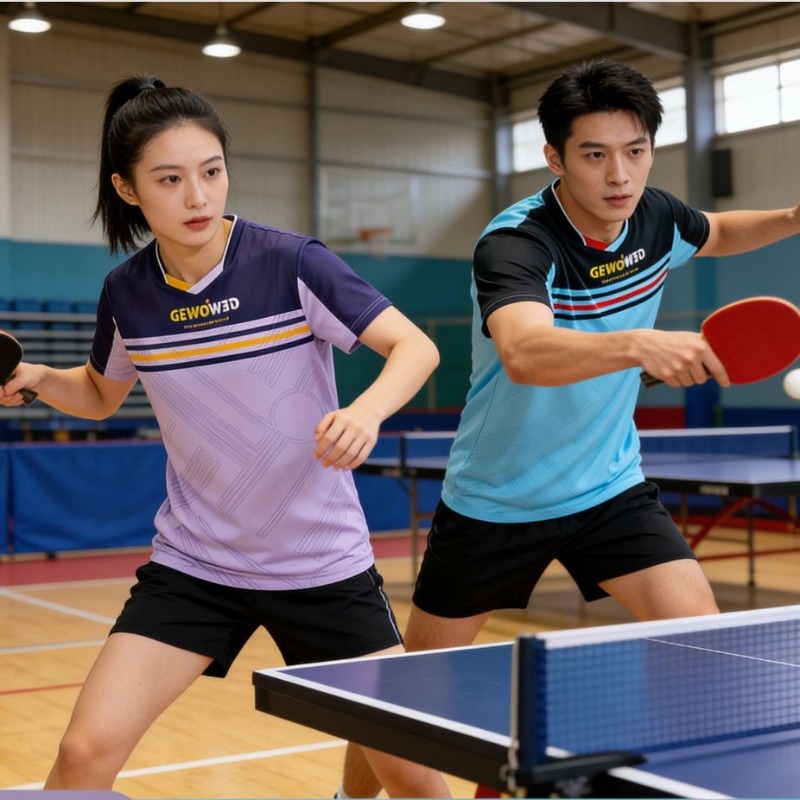 Table Tennis Shirt - GEWO เสื้อยืดกีฬาแขนสั้นสำหรับผู้ชายและผู้หญิงรุ่นใหม่ ผ้าแห้งเร็ว ระบายอากาศได้ดี