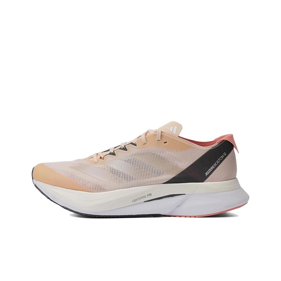 Adidas Shoes Adizero Boston 12 - Adidas Adizero Boston 12 รองเท้าวิ่งตาข่ายระบายอากาศดีไซน์เตี้ยพร้อมแผ่นคาร์บอนสำหรับทุกเพศ สีเบจ-เหลือง