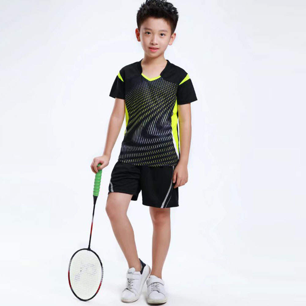 Table Tennis Shirt - ชุดเสื้อผ้าแบดมินตันลายกีฬาปิงปองสำหรับเด็ก2ชิ้นเด็กหญิงเด็กชายฤดูร้อนแห้งเร็วเสื้อยืดเสื้อแขนยาวเทนนิส