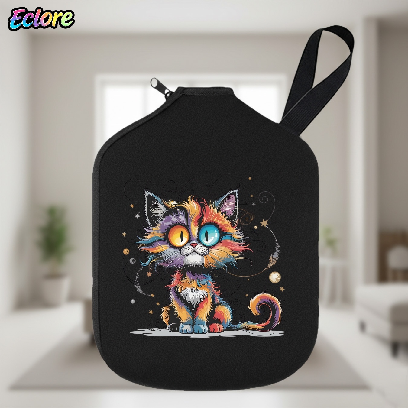 Table Tennis Game - กระเป๋าใส่ไม้พายปิคเคิลบอล Galaxy Star Cat ทนทาน นุ่ม