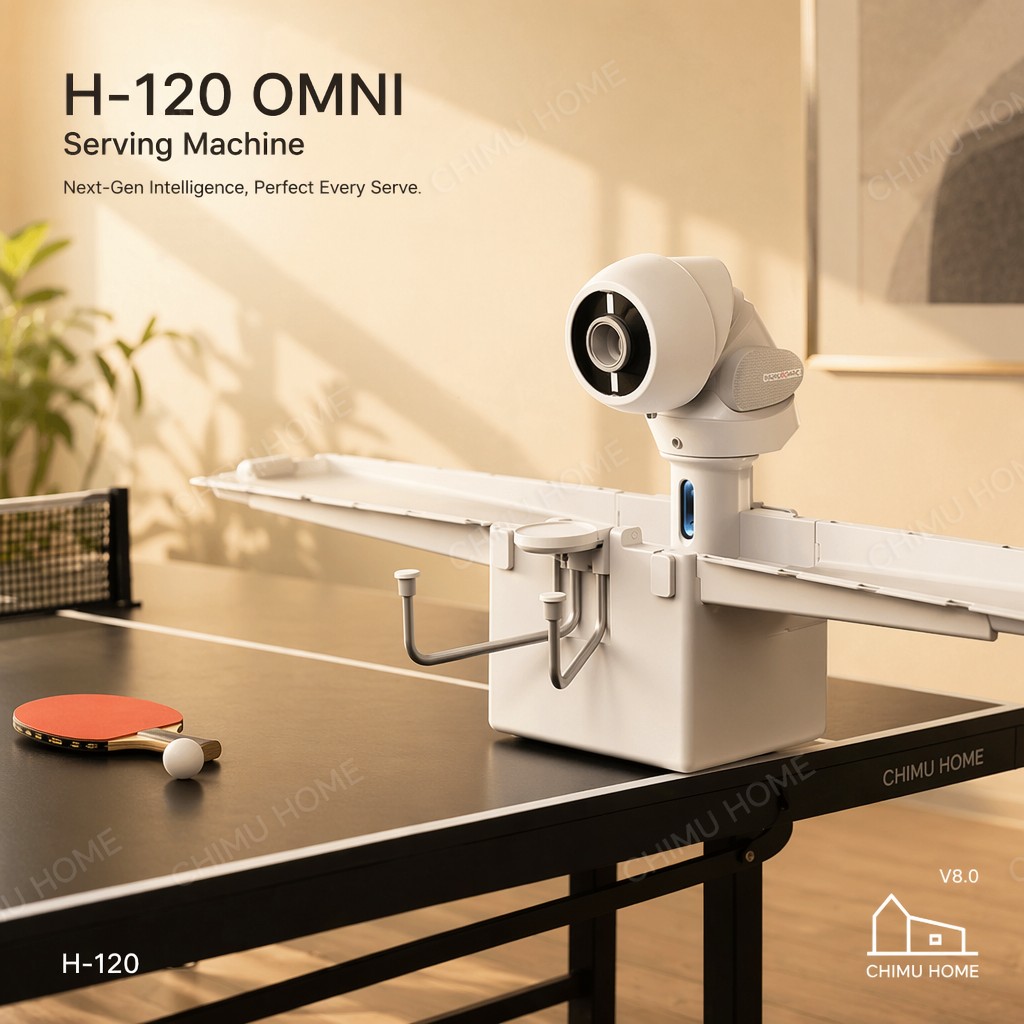 Table Tennis App - 【CHIMU HOME】OMNI เครื่องเสิร์ฟลูกปิงปองอัจฉริยะ ควบคุมผ่านแอพพลิเคชั่น โปรแกรมฝึกซ้อมปิงปองระดับมืออาชีพ ตัวปล่อยลูกอัตโนมัติ