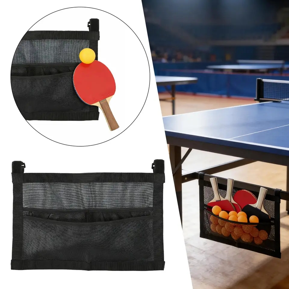 Table Tennis Training - ที่เก็บลูกปิงปองแบบตาข่ายใหม่ ความจุขนาดใหญ่ สำหรับจัดเก็บลูกเทเบิลเทนนิส ติดผนังหรือใต้โต๊ะ สำหรับฝึกซ้อม
