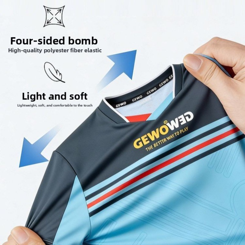 GEWO เสื้อยืดกีฬาแขนสั้นสำหรับ - Table Tennis Shirt บทวิจารณ์และราคา