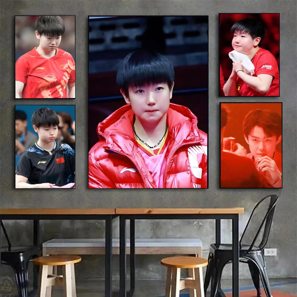 โปสเตอร์ภาพวาดนักปิงปอง ซุนอิง - Table Tennis Athlete บทวิจารณ์และราคา
