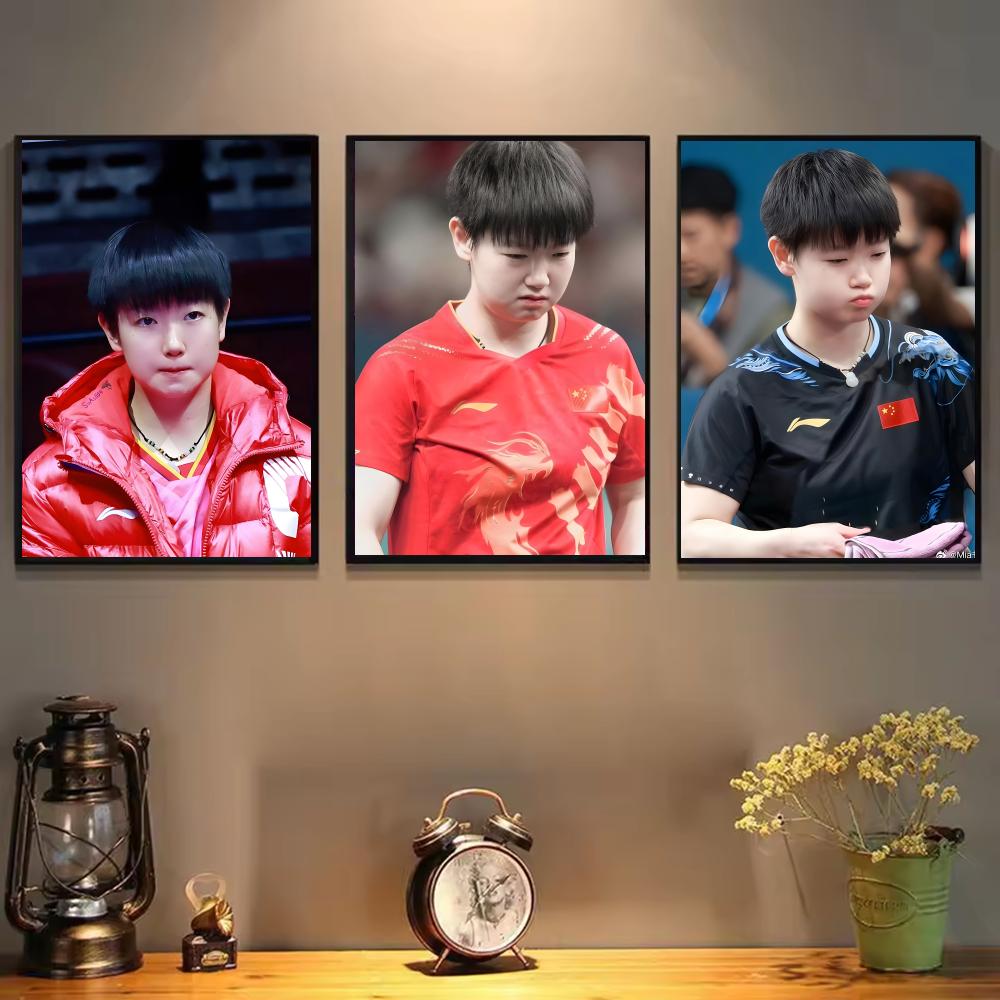โปสเตอร์ภาพวาดนักปิงปอง ซุนอิง - Table Tennis Athlete บทวิจารณ์และราคา
