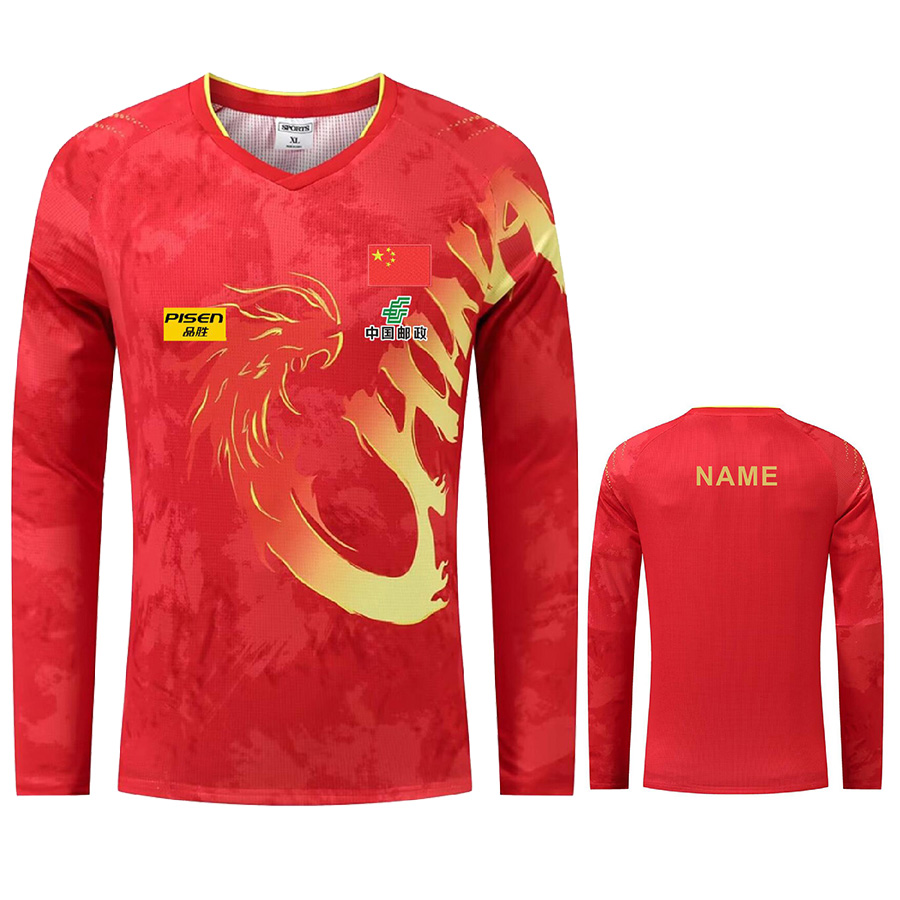 โลโก้ข้อความที่กําหนดเอง CHINA - Table Tennis Shirt บทวิจารณ์และราคา
